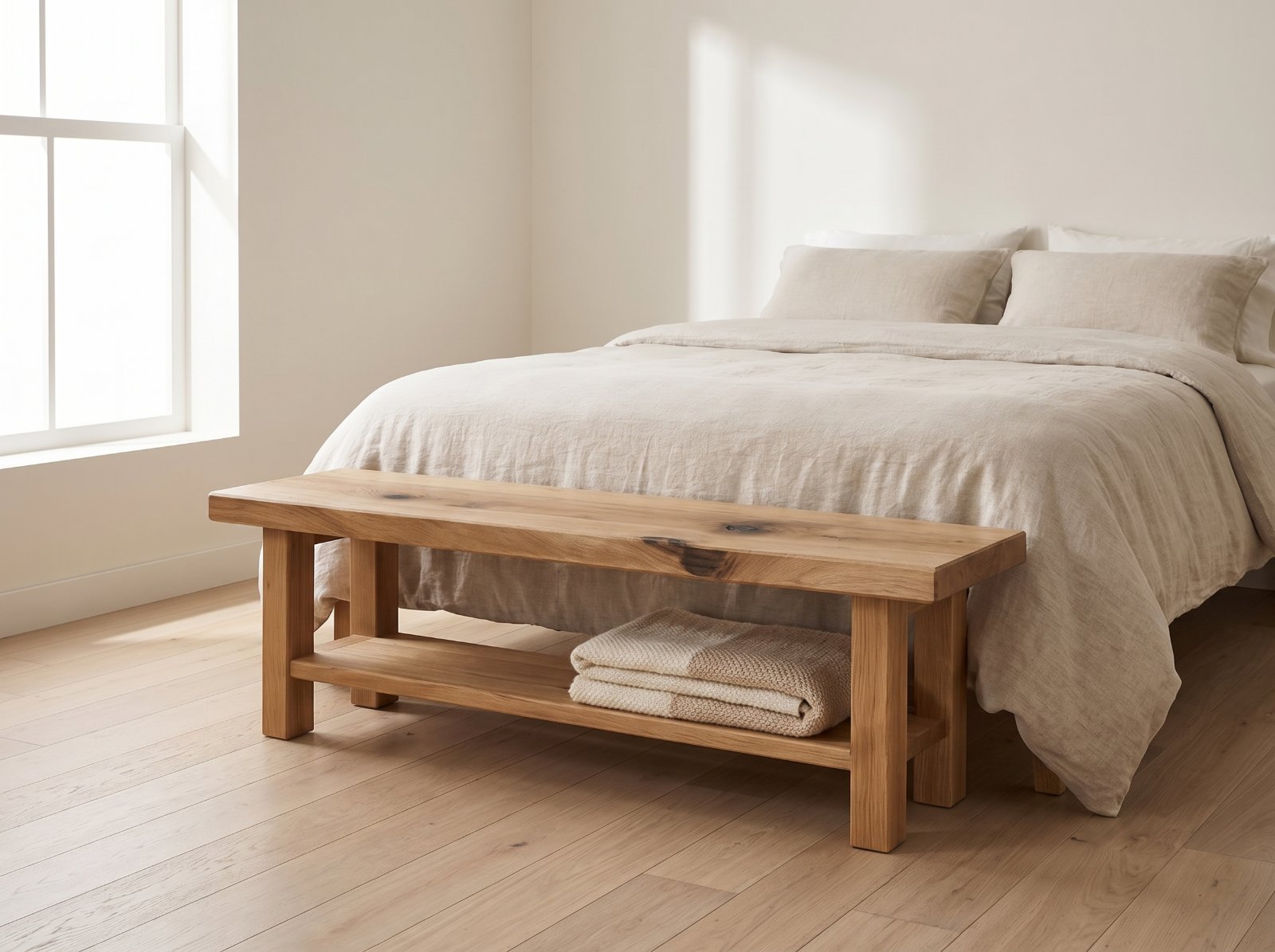 Bout de lit en bois massif sur mesure